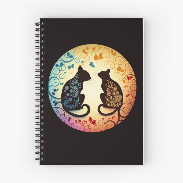 Item preview, Two cats in love in an elegant pattern designed and sold by GorinART.