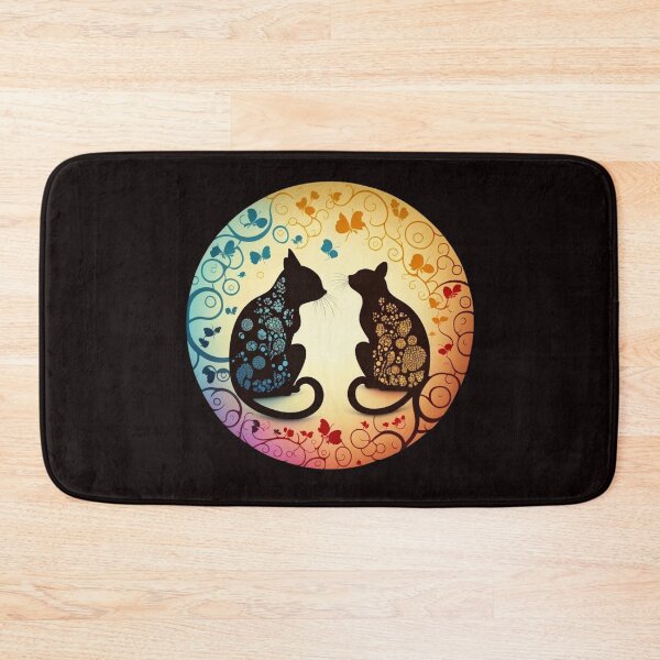 Item preview, Two cats in love in an elegant pattern designed and sold by GorinART.