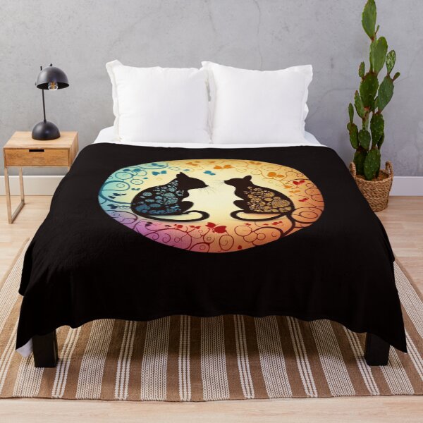 Aperçu de l'œuvre Deux chats amoureux dans un motif élégant créée et vendue par GorinART.