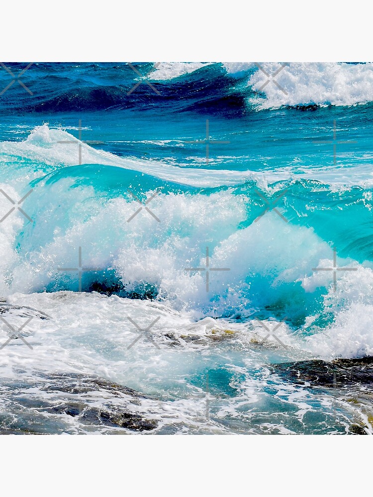 Blue Foaming Waves In North Beach In Nazare Portugal