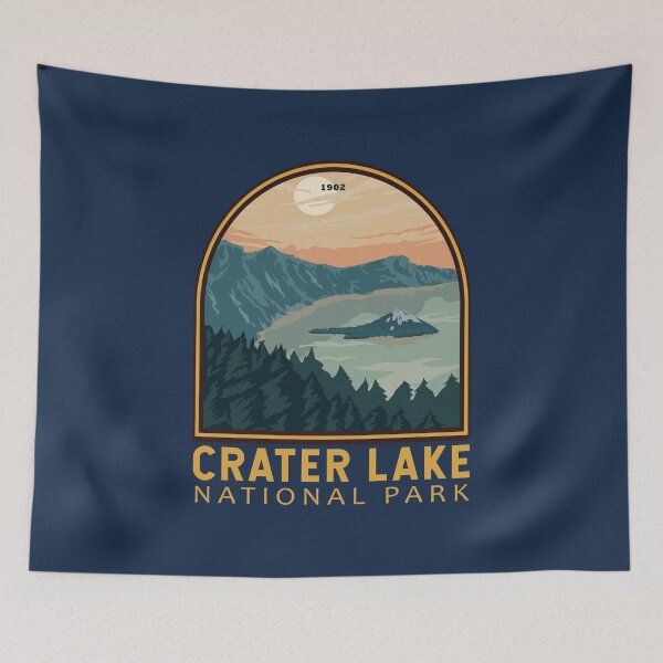 Item preview, Crater Lake National Park Vintage Emblem designed and sold by KrisSidDesigns.