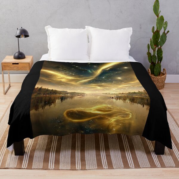Item preview, Northern glow over a lake in full stars night sky designed and sold by Sub-AIRTist.