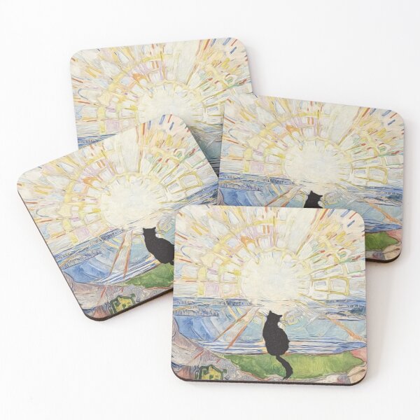 Item preview, Edvard Munch's Solenintro With Cat Silhouette designed and sold by HappyLifeCreate.