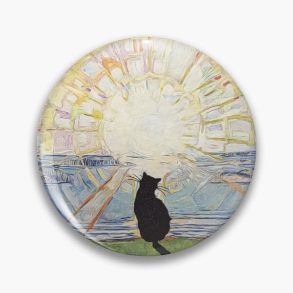 Item preview, Edvard Munch's Solenintro With Cat Silhouette designed and sold by HappyLifeCreate.