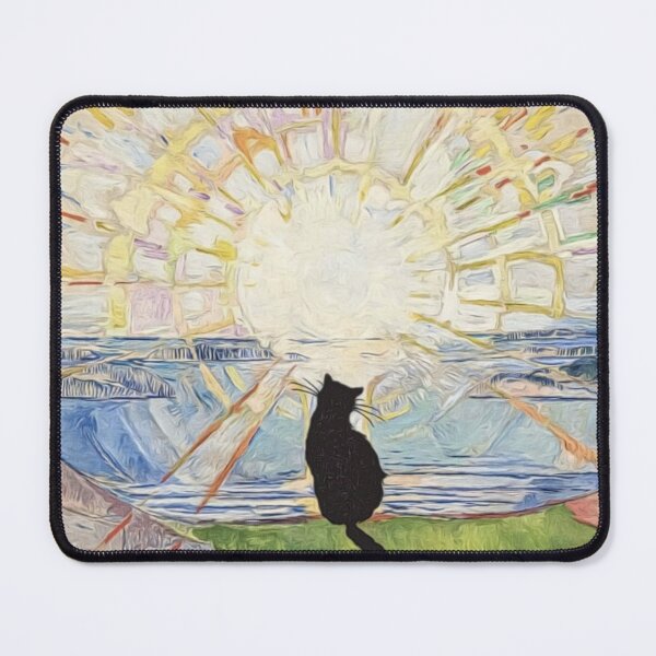 Item preview, Edvard Munch's Solenintro With Cat Silhouette designed and sold by HappyLifeCreate.