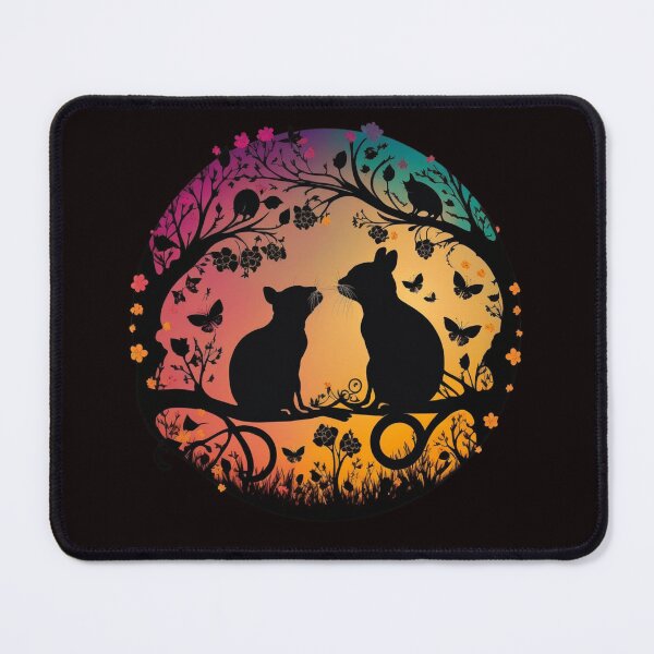 Item preview, Two cats in love in an elegant pattern designed and sold by GorinART.