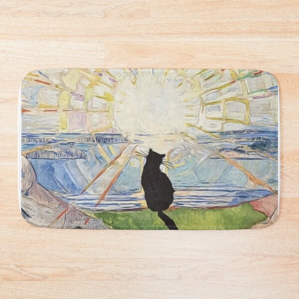 Item preview, Edvard Munch's Solenintro With Cat Silhouette designed and sold by HappyLifeCreate.