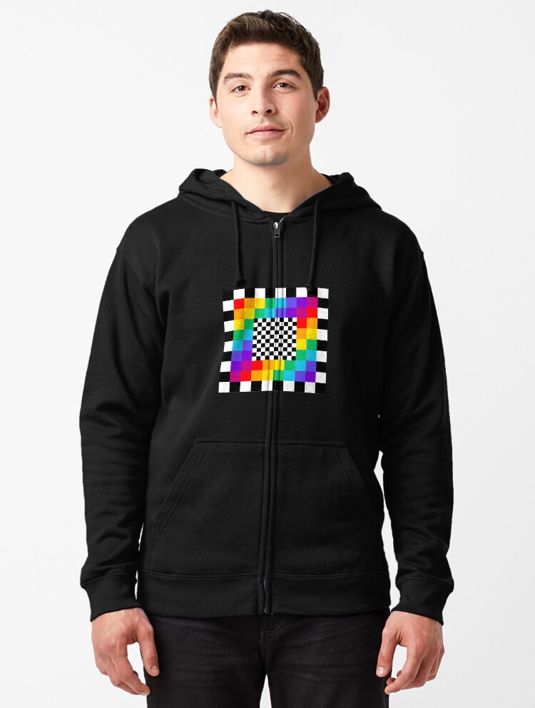 rainbow checkerboard hoodie