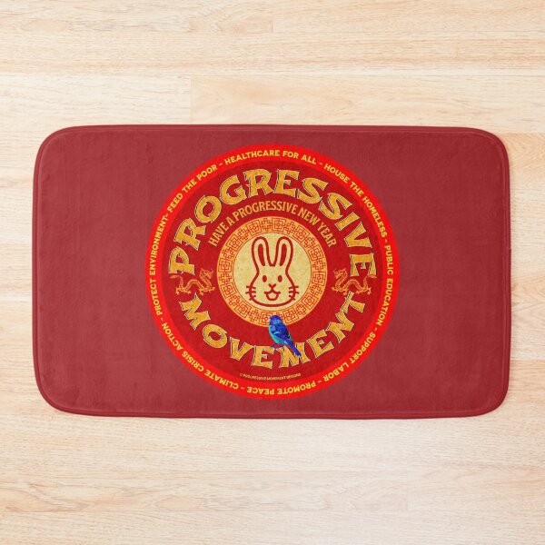 Item preview, PMD00194 Progressive Movement Designs Have a Progressive New Year on red  in Chinese New Year of rabbit motif with Progresive Birdie designed and sold by ProgressiveLeft.