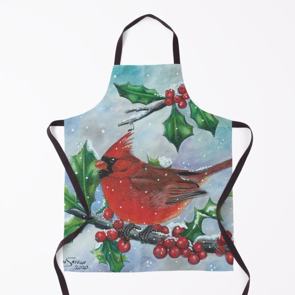 Item preview, Cardinal in the holly designed and sold by LindaSayeghArt.