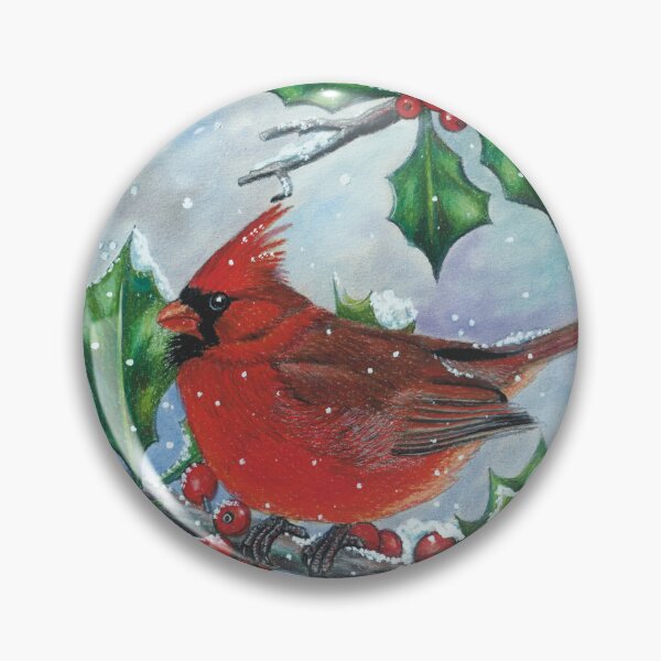 Item preview, Cardinal in the holly designed and sold by LindaSayeghArt.