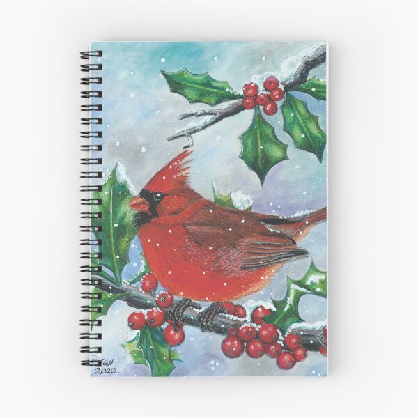 Item preview, Cardinal in the holly designed and sold by LindaSayeghArt.
