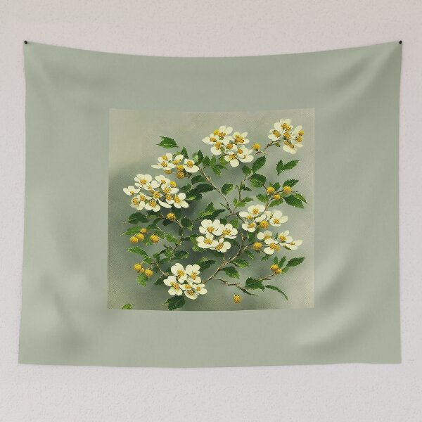 Item preview, Hawthorn Blooms for May designed and sold by FamiliarPufferfish.
