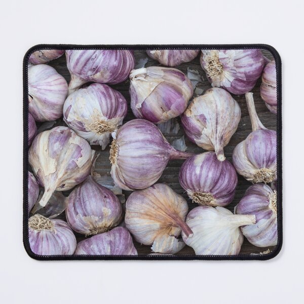 Item preview, Garlic on wooden vintage background. Seedlings for planting garlic. designed and sold by LubosChlubny.
