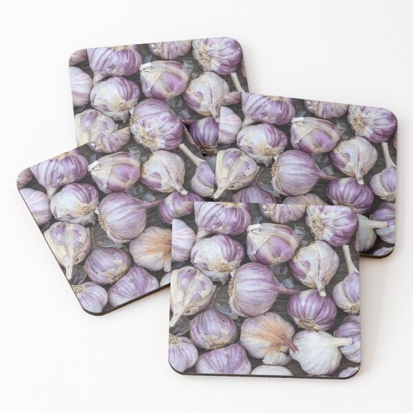 Item preview, Garlic on wooden vintage background. Seedlings for planting garlic. designed and sold by LubosChlubny.