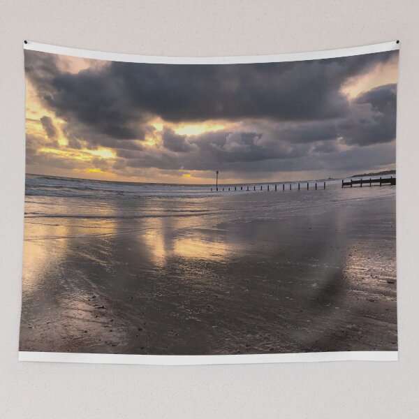 Item preview, December sunrise reflected on wet sand designed and sold by Violaman.