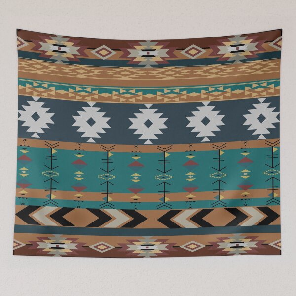 Item preview, Southwestern Aztec In Blues, Browns and Mauve designed and sold by handsoftime2020.