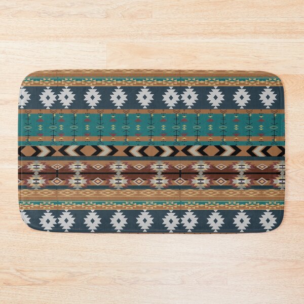 Item preview, Southwestern Aztec In Blues, Browns and Mauve designed and sold by handsoftime2020.