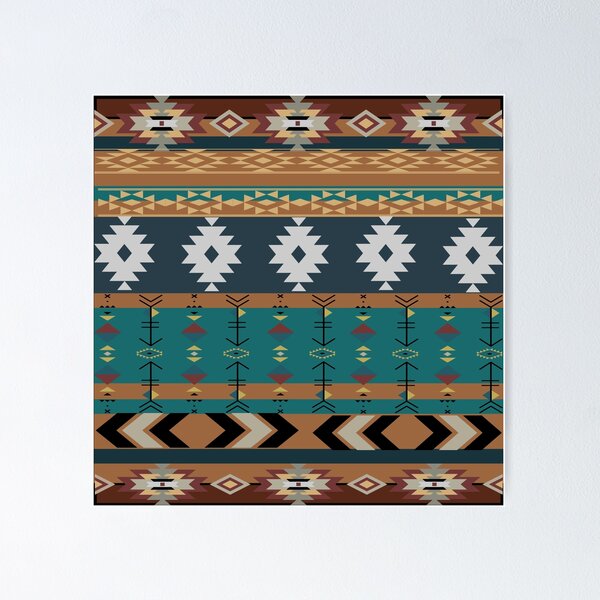 Item preview, Southwestern Aztec In Blues, Browns and Mauve designed and sold by handsoftime2020.