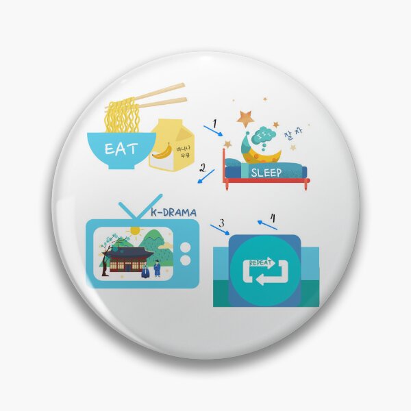 Item preview, Eat Sleep K-Drama Repeat  designed and sold by SeoulJourner.