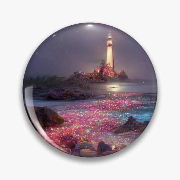 Item preview, Mystical lighthouse in a glow beach pointing at Polaris designed and sold by Sub-AIRTist.