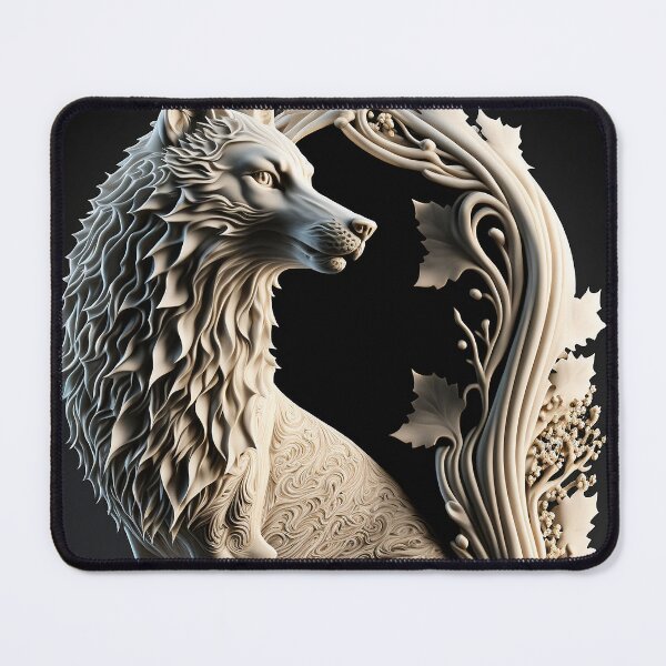 Item preview, Marble Wolf Statue designed and sold by GummywormDesign.