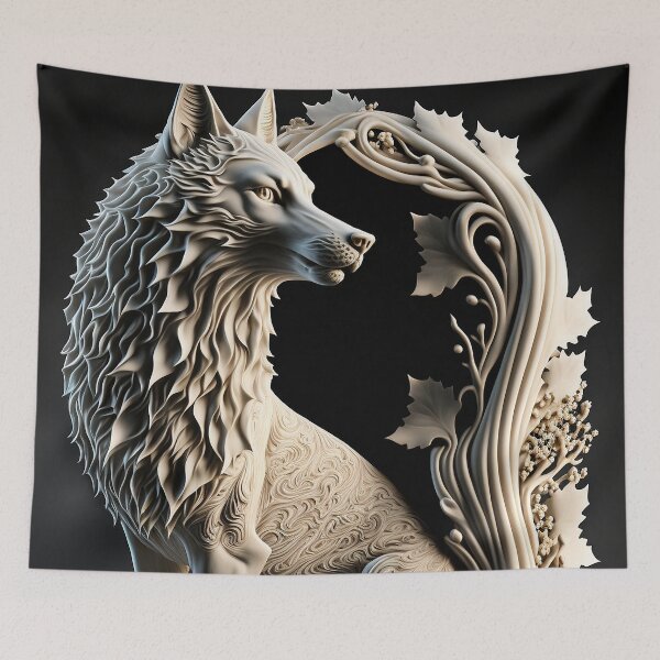 Item preview, Marble Wolf Statue designed and sold by GummywormDesign.