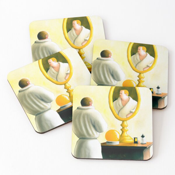 Item preview, A man in a white robe looking in the mirror designed and sold by Marcin Szmandra.