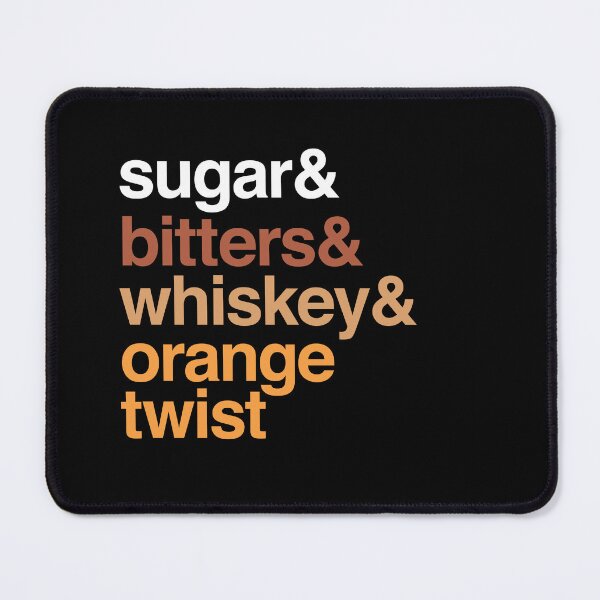 Item preview, Deconstructed Old Fashioned: sugar & bitters & whiskey & orange twist (list of ingredients in true-to-life colors) designed and sold by Ofeefee.