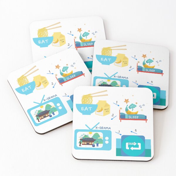 Item preview, Eat Sleep K-Drama Repeat  designed and sold by SeoulJourner.