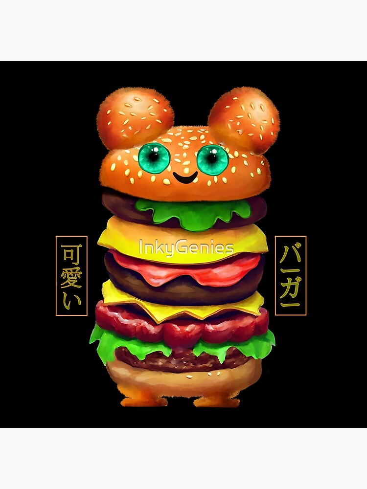 kumakoro (tetsupag), original, commentary request, highres, translation  request, beef, bread bun, bun (food), burger, cheese, chicken sandwich,  double-decker hamburger bun, fangs, fast food, food, food focus, french  fries, ketchup, lettuce, meat, monster,