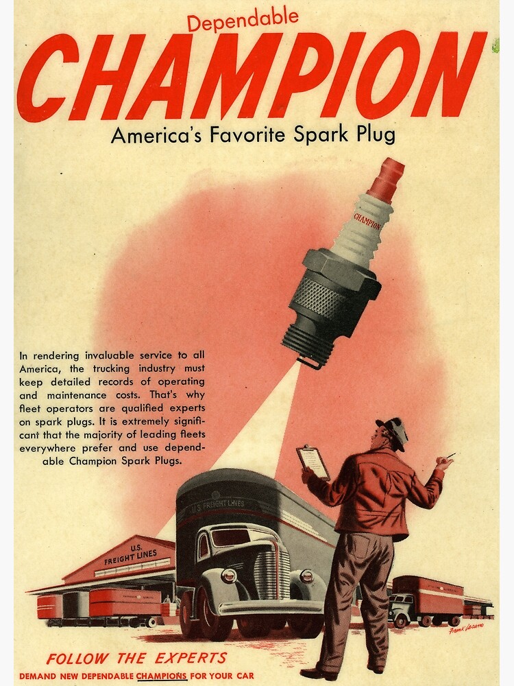 Mack　CHAMPION spark plug vintage ポスター Mack CHAMPION spark plug vintage ポスター Mack CHAMPION spark plug