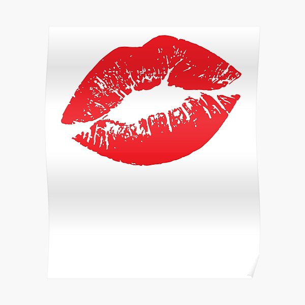 "Red Lips Kiss Mouth Hickey" Poster for Sale by EbnerPrints Redbubble