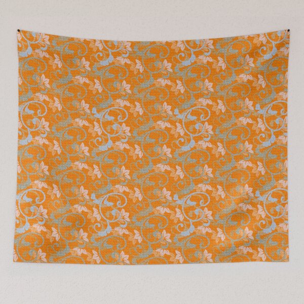 Item preview, Pergamino naranja eléctrico Tela decorativa designed and sold by Pamelandia.