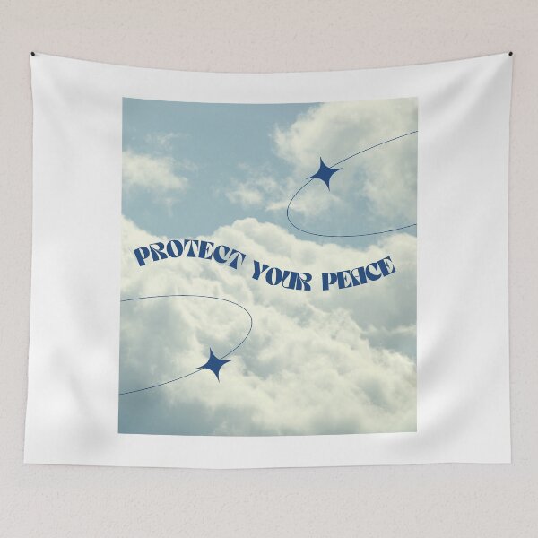 Item preview, Protect Your Peace Blue Sky Art Print designed and sold by Femme Pastel Collective.