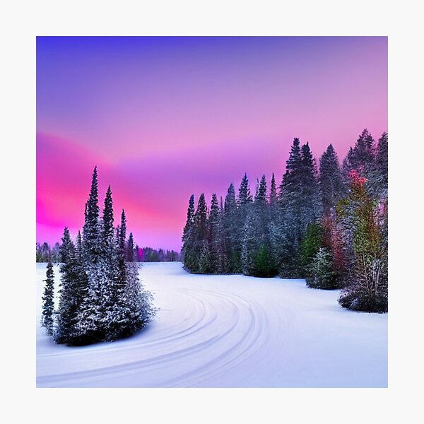 Item preview, Pine Trees Landscape Snowy Landscape Art  designed and sold by AYACHI90.