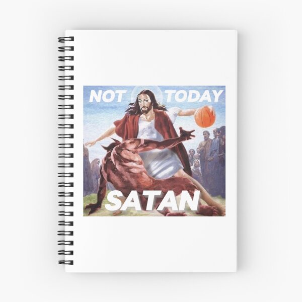 Aperçu de l'œuvre Not Today Satan Meme - Funny Jesus Meme Design créée et vendue par Trndii.