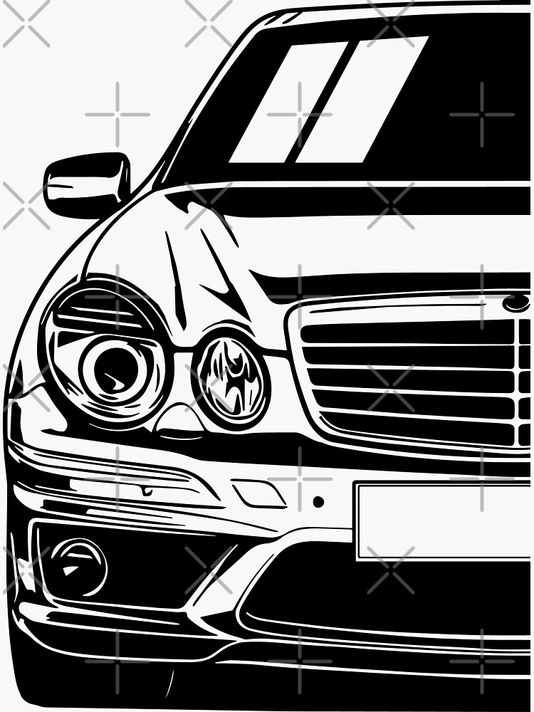 MERCEDES W211 E55 E-Class Vector Image - .SVG, .PDF, .Png