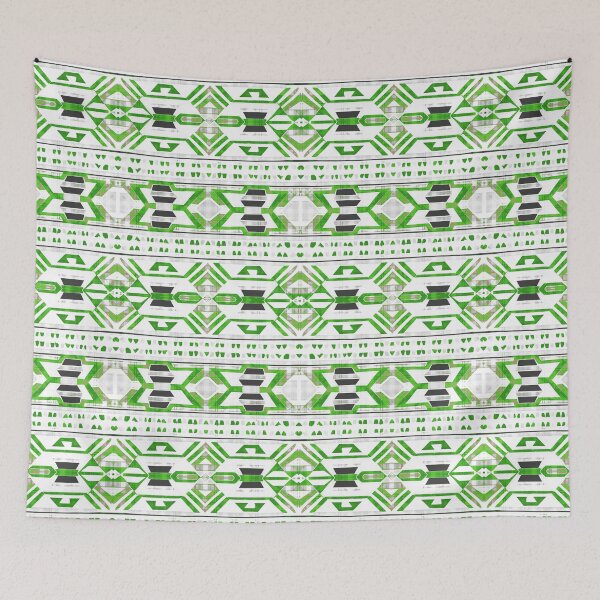 Item preview, Traditional Igorot-inspired tribal pattern. Ethnic White and green colors designed and sold by IlustradoArts.