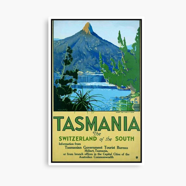 Cartel de viaje Vintage Tasmania Lienzo
