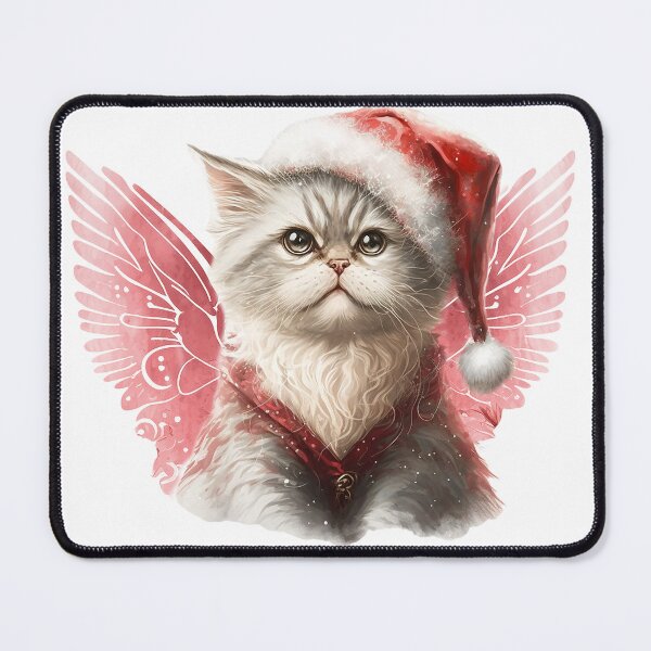 Item preview, Santa Fairy Cat - Cute kitten with Christmas angel wings and Santa Hat designed and sold by photo4u2.