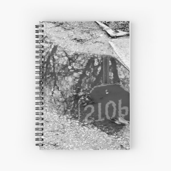 Monochrome Stop Sign Reflection Photograph Spiral Notebook