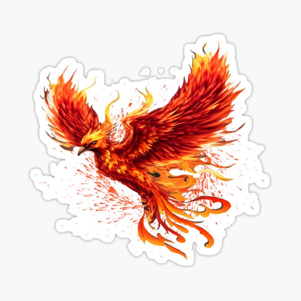 Aperçu de l'œuvre Phoenix Firebird majestueux animal de puissance créée et vendue par Animal-ink.