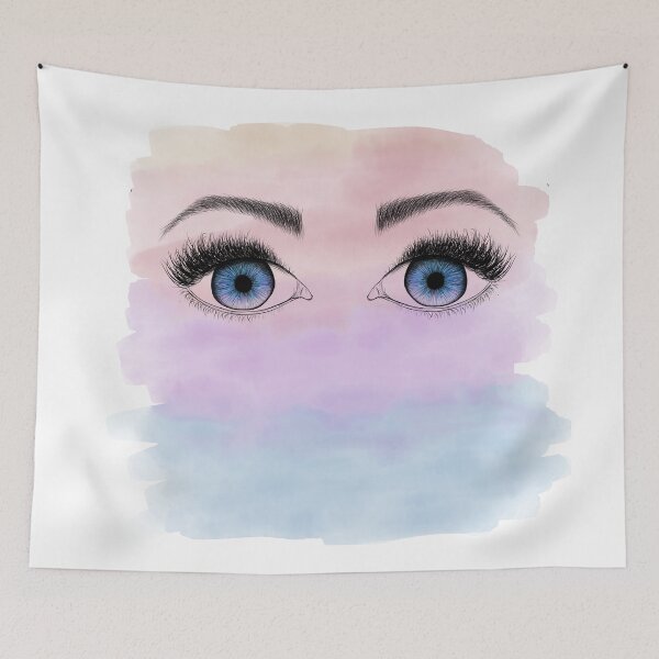 Item preview, Blue eyes on water colour back drop designed and sold by niccdefilippis.