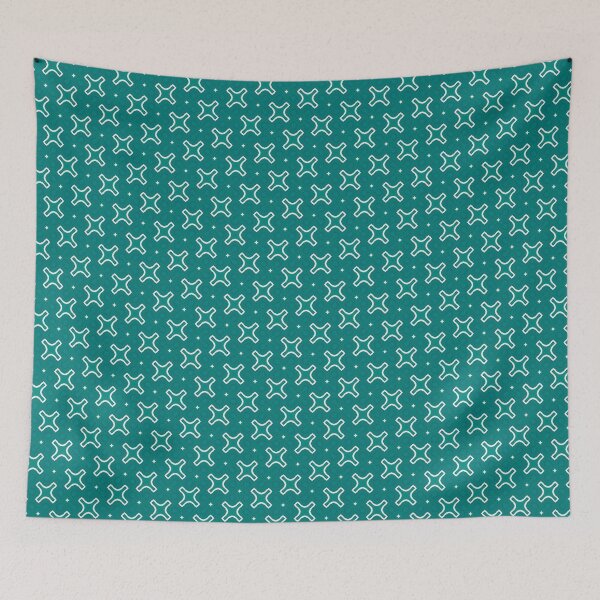 Item preview, Teal and Off White X and Diamond Pattern  designed and sold by BluePlanetMerch.