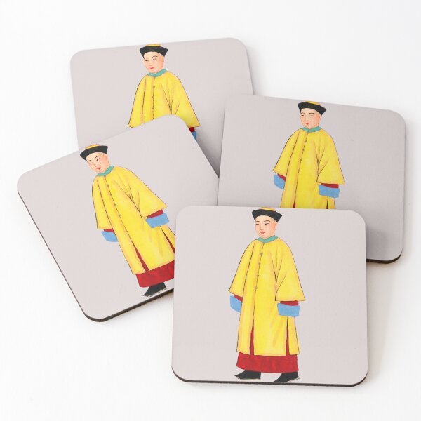 Item preview, Chinese Man in Traditional Yellow Priest Robe Vintage Illustration by Anonymous designed and sold by Art-Chemistry.