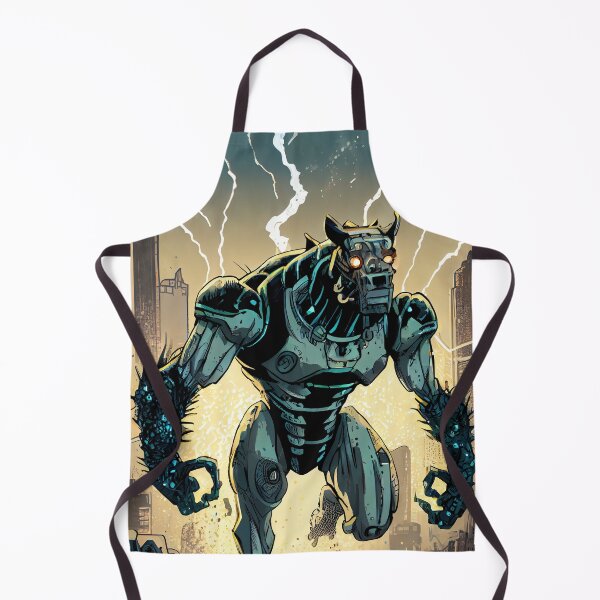 Item preview, Monster giant robot cyborg dog attacking the city designed and sold by KoolArtDistrict.