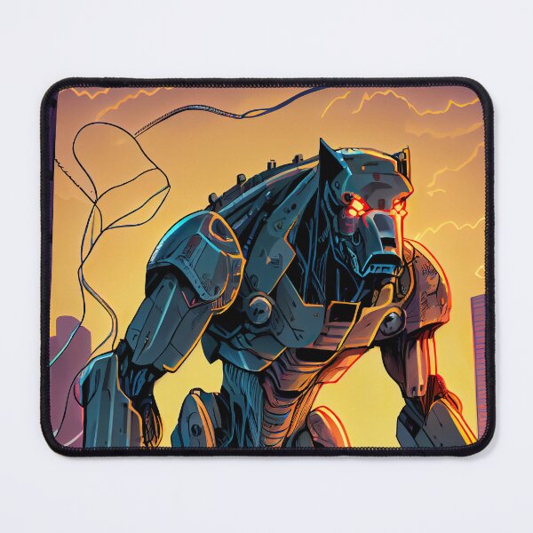 Item preview, Monster giant robot cyborg dog attacking the city designed and sold by KoolArtDistrict.