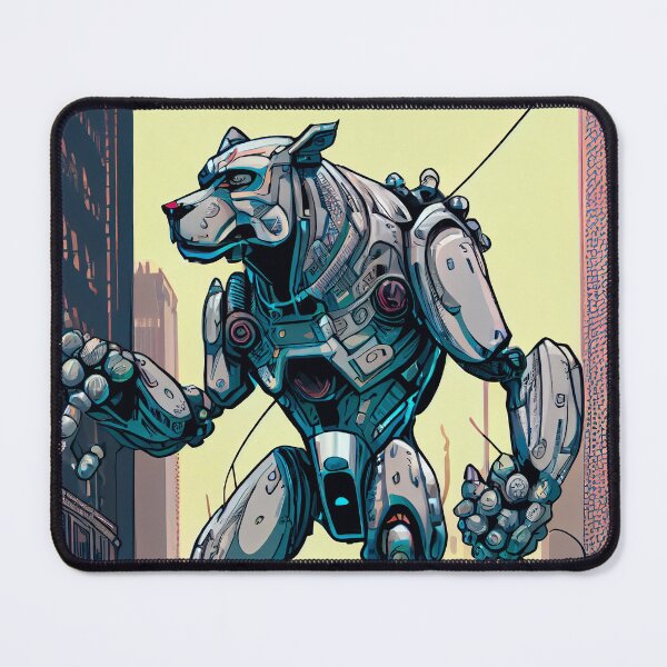 Item preview, Monster giant robot cyborg dog attacking the city designed and sold by KoolArtDistrict.