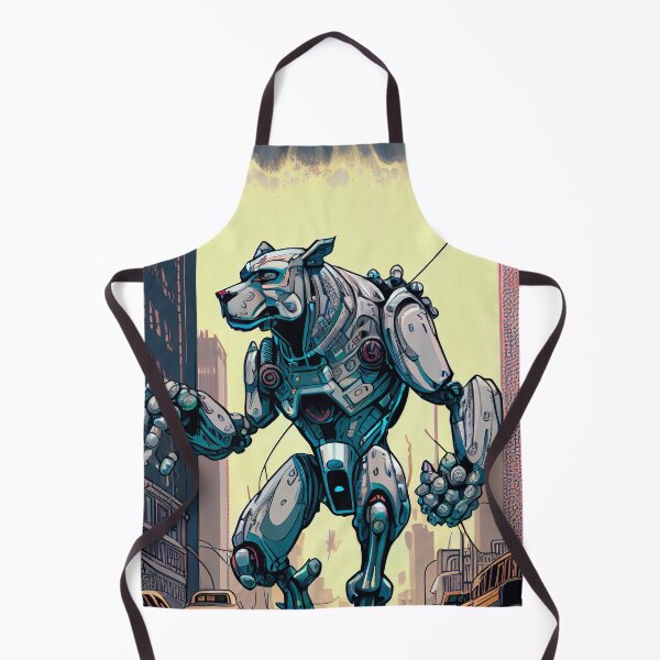 Item preview, Monster giant robot cyborg dog attacking the city designed and sold by KoolArtDistrict.